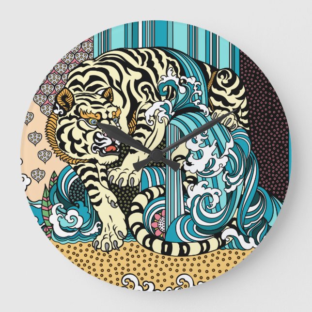 Feng Shui White Tiger Large Clock (Front)
