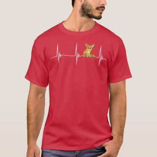 Fennec Fo Heartbeat Ekg Pulse Fennec Fo Lover Card T-Shirt