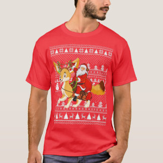 Fennec Fo Lover Santa Riding Fennec Fo Ugly Christ T-Shirt