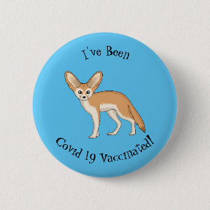 Fennec fox cartoon illustration 6 cm round badge