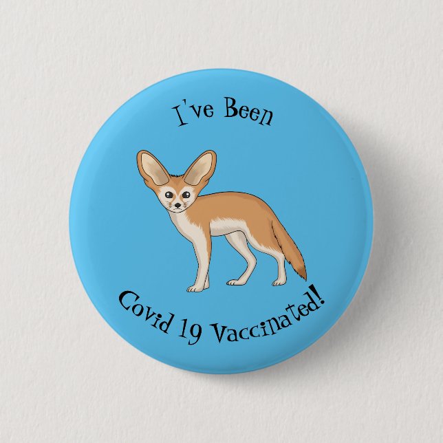 Fennec fox cartoon illustration 6 cm round badge (Front)