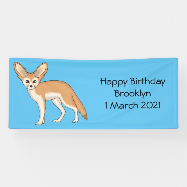 Fennec fox cartoon illustration banner (Horizontal)