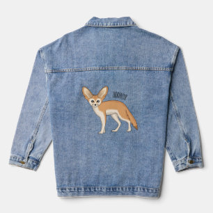 Fennec fox cartoon illustration denim jacket