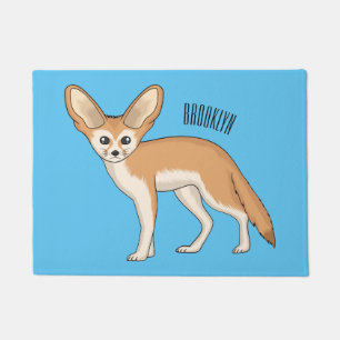 Fennec fox cartoon illustration doormat