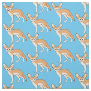 Fennec fox cartoon illustration fabric