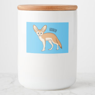 Fennec fox cartoon illustration  food label