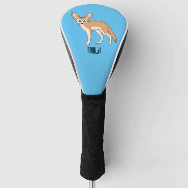 Fennec fox cartoon illustration golf head cover (Front)