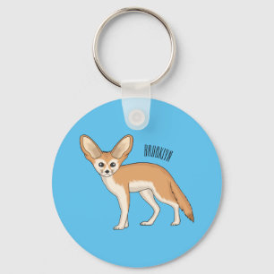 Fennec fox cartoon illustration  key ring