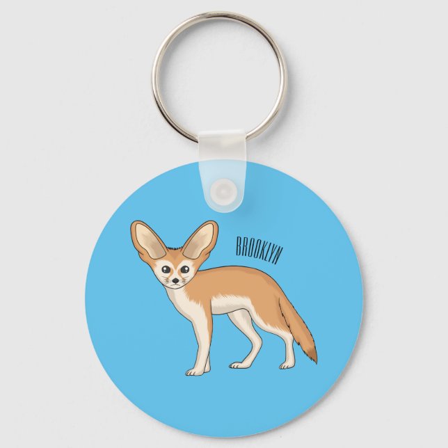 Fennec fox cartoon illustration  key ring (Front)