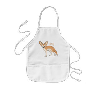 Fennec fox cartoon illustration  kids apron