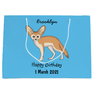 Fennec fox cartoon illustration large gift bag