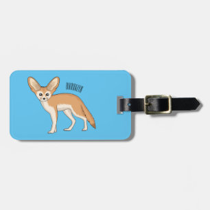 Fennec fox cartoon illustration luggage tag