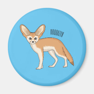 Fennec fox cartoon illustration magnet