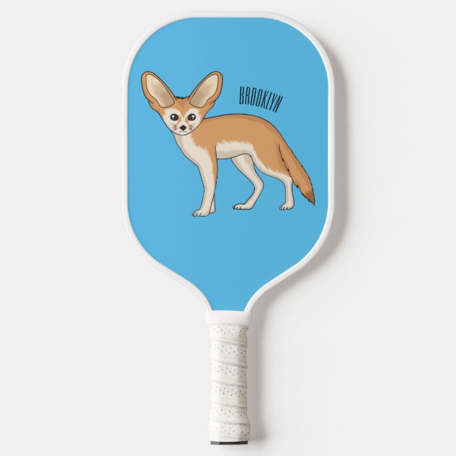 Fennec fox cartoon illustration pickleball paddle (Front)
