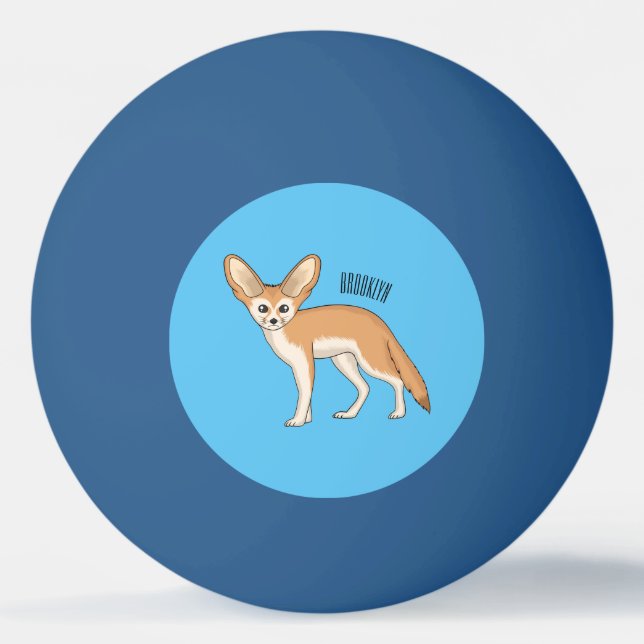 Fennec fox cartoon illustration ping pong ball (Front)