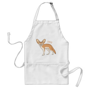 Fennec fox cartoon illustration  standard apron