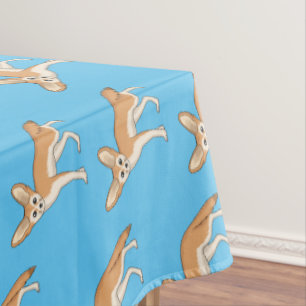 Fennec fox cartoon illustration  tablecloth