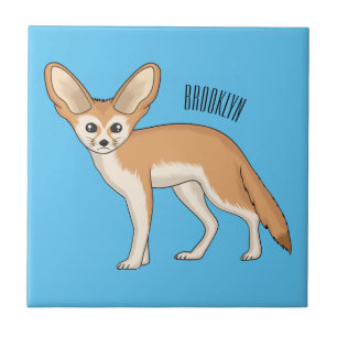 Fennec fox cartoon illustration tile