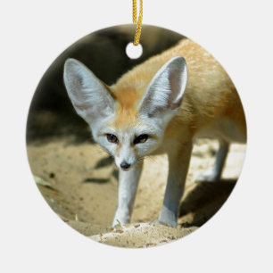 Fennec fox ceramic tree decoration