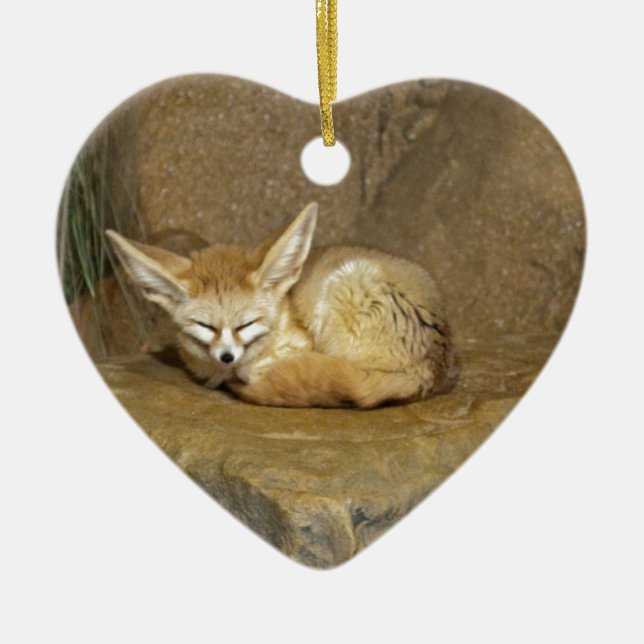 fennec fox ceramic tree decoration (Front)