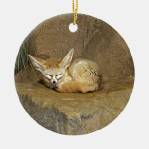 fennec fox ceramic tree decoration