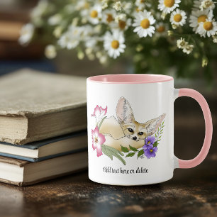 Fennec Fox Flowers Cute Mug