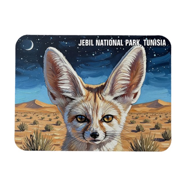 Fennec Fox in Jebil National Park Tunisia Magnet (Horizontal)