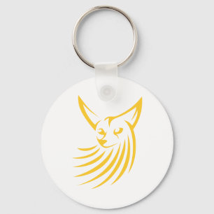Fennec Fox in Swish Drawing Style Key Ring