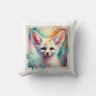 Fennec Fox in Watercolor 071124AREF126 - Watercolo Cushion