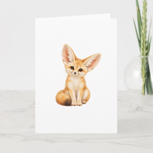 Fennec Fox Kit Sitting Card (Front)