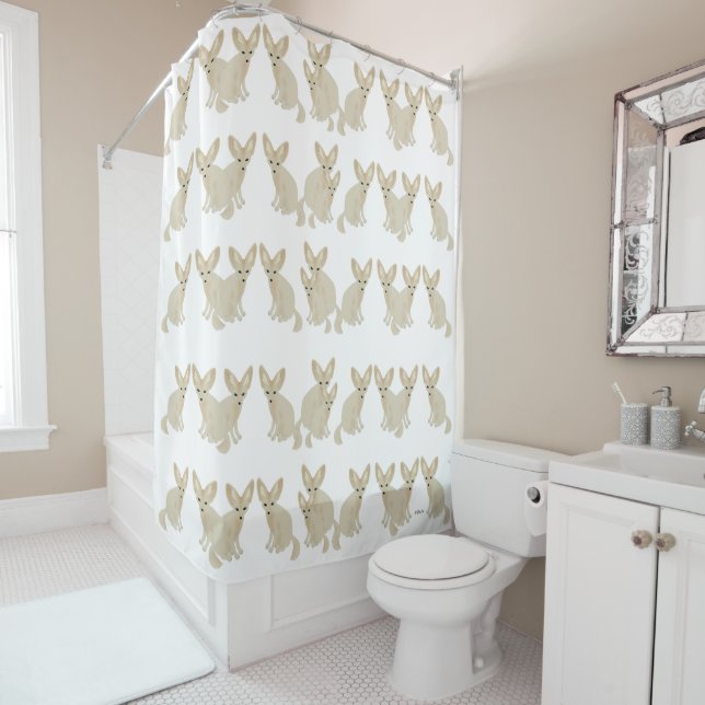 Fennec Fox Shower Curtain (In Situ)