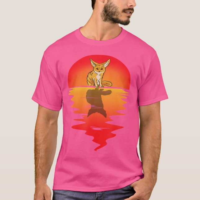 Fennec Fox Sunset Ear Animal Fennec Fox Owner T-Shirt (Front)