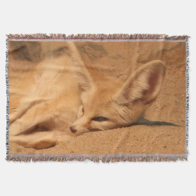 Fennec Fox Throw Blanket (Front)