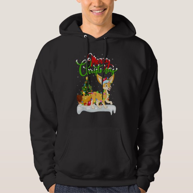 Fennec Fox   Xmas Decorations Santa Fennec Fox Chr Hoodie (Front)