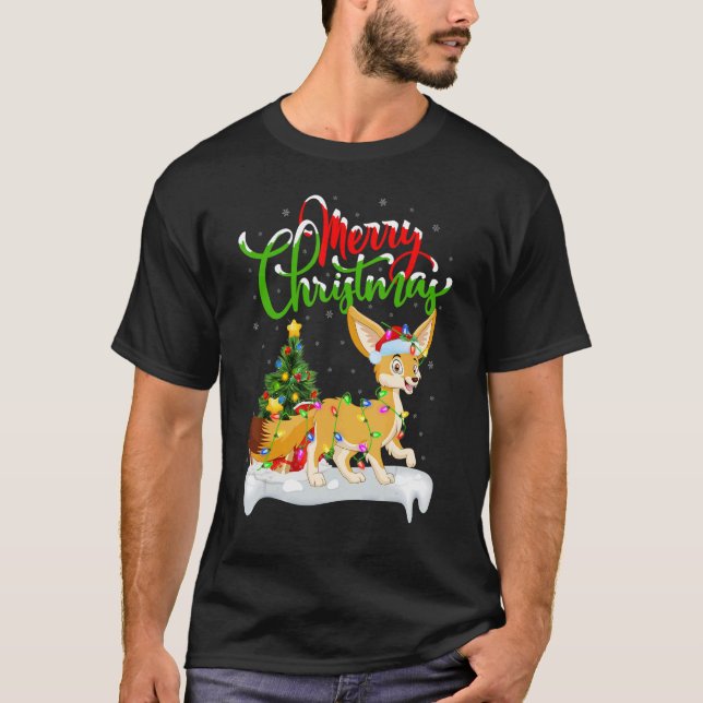 Fennec Fox   Xmas Decorations Santa Fennec Fox Chr T-Shirt (Front)