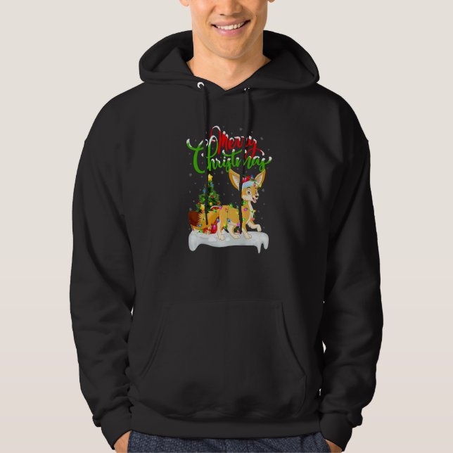 Fennec Fox  Xmas Decorations Santa Fennec Fox Chri Hoodie (Front)