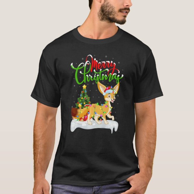 Fennec Fox  Xmas Decorations Santa Fennec Fox Chri T-Shirt (Front)