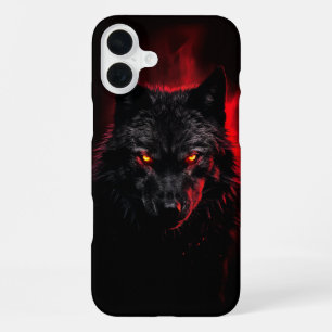 Fenrir - Black Wolf with Red Eyes iPhone 16 Plus Case