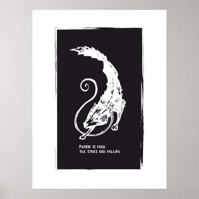 Fenrir Fenris is free dog viking norse mythology Poster (Front)