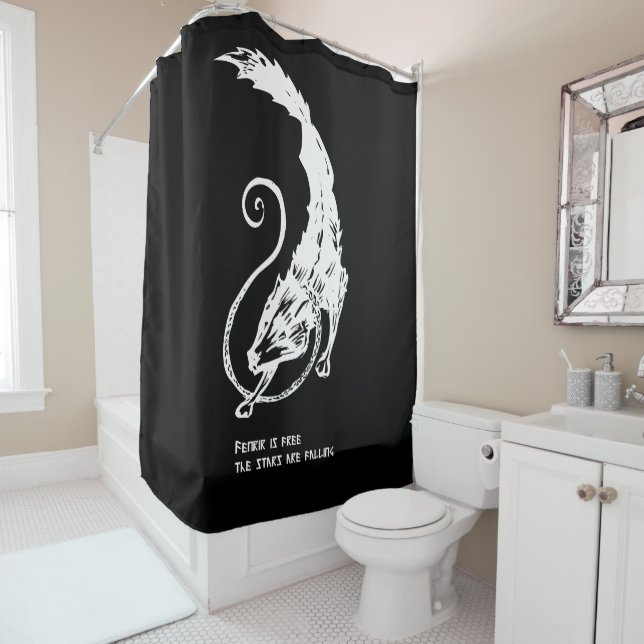 Fenrir Fenris is free dog viking norse mythology Shower Curtain (In Situ)
