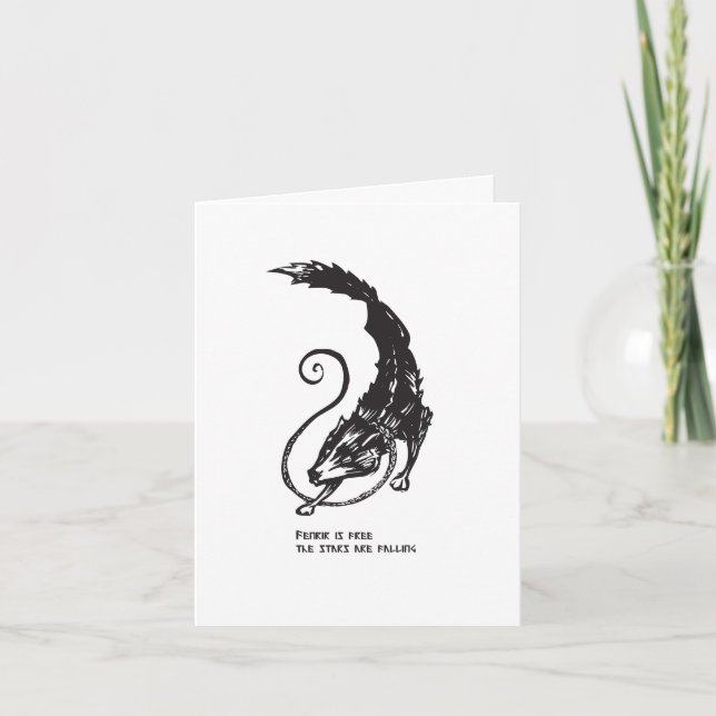 Fenrir Fenris is free dog viking norse mythology Thank You Card (Front)