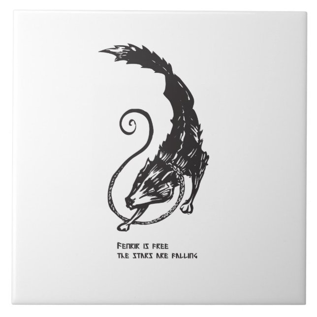 Fenrir Fenris is free dog viking norse mythology Tile (Front)