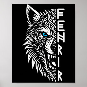 Fenrir Viking Wolf Of Odin Norse Viking Celtic Fen Poster