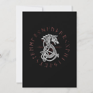 Fenrir Wolf Of Odin Celtic Norse Runes Distressed Holiday Card