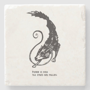 Fenris is free dog viking norse mythology grunge stone coaster