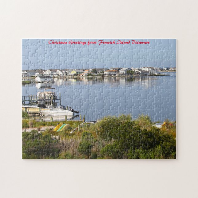 Fenwick Island Delaware. Christmas Greetings Jigsaw Puzzle (Horizontal)