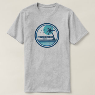 Fenwick Island Delaware Palm Tree Birds T-Shirt