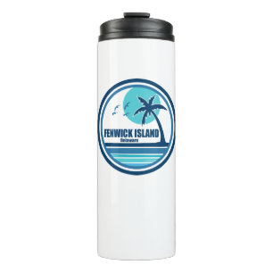 Fenwick Island Delaware Palm Tree Birds Thermal Tumbler