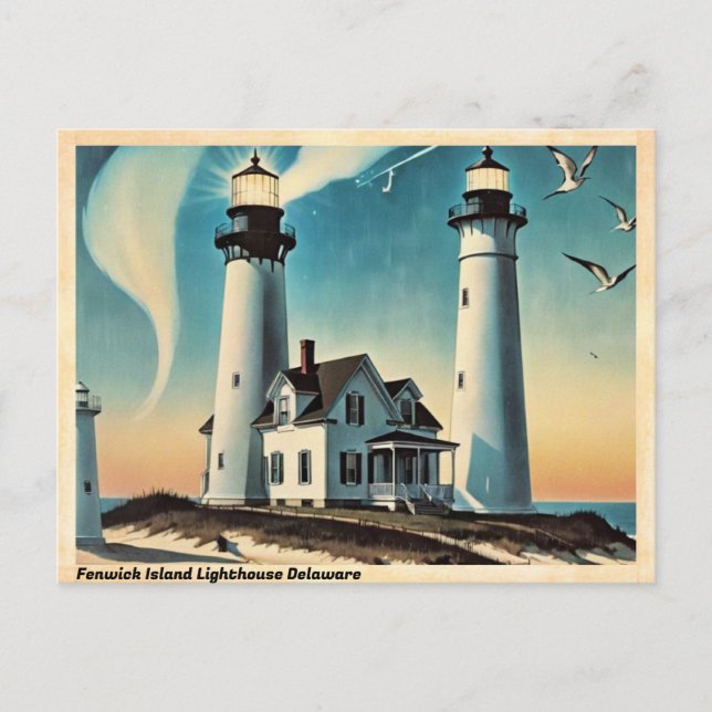 Fenwick Island Lighthouse Delaware Vintage Travel Postcard (Front)