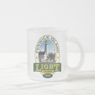 Fenwick Island Lighthouse Frosted Glass Coffee Mug